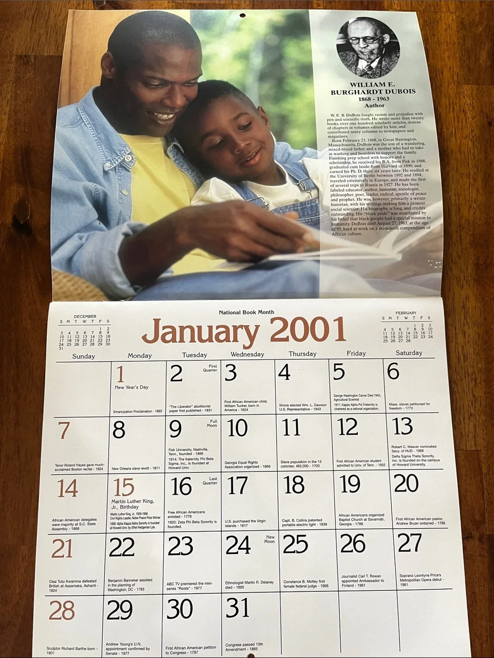Vtg 2001 STATE FARM Insurance Ad Calendar Neighborly Heroes BLACK HISTORY